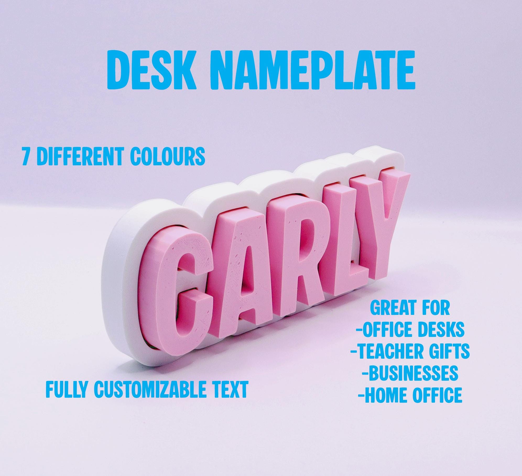 Personalized Desk Name Plate: Office Cubicle Decor, Custom Sign for Teachers, Therapists & Professionals